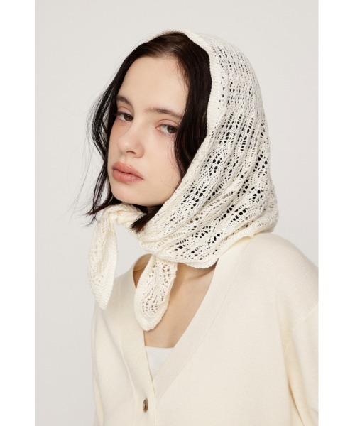 SLY(スライ)の「SCARF SET KNIT CARDIGAN スカーフセットニットカーディガン 秋服 2点セット(カーディガン/ボレロ・レディース・バーガンディー/杢グレー/アイボリー・FREE)」の14枚目の写真