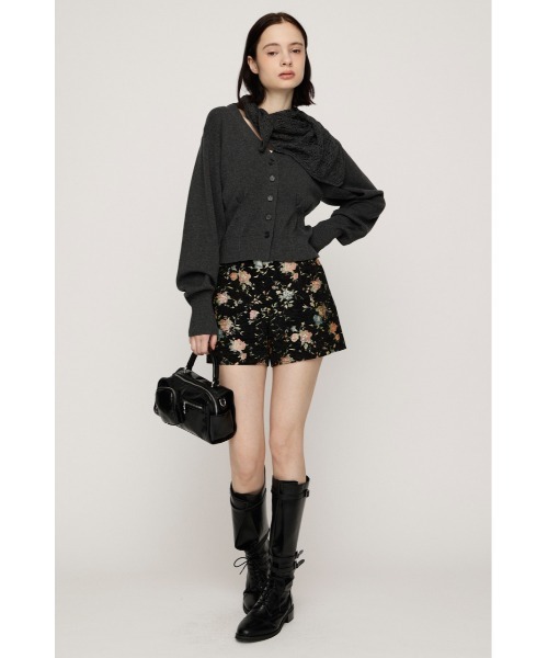 SLY(スライ)の「SCARF SET KNIT CARDIGAN スカーフセットニットカーディガン 秋服 2点セット(カーディガン/ボレロ・レディース・バーガンディー/杢グレー/アイボリー・FREE)」の22枚目の写真