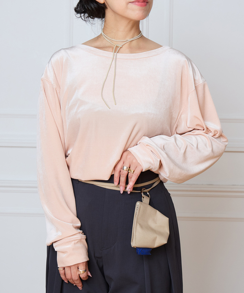 IENA LA BOUCLE(イエナラブークル)の「IENA LA BOUCLE トリアセベロアロングスリーブTシャツ(Tシャツ/カットソー・レディース・ブラック/ピンク・FREE)」の13枚目の写真