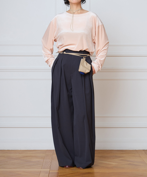 IENA LA BOUCLE(イエナラブークル)の「IENA LA BOUCLE トリアセベロアロングスリーブTシャツ(Tシャツ/カットソー・レディース・ブラック/ピンク・FREE)」の6枚目の写真