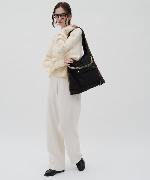 CIAOPANIC TYPY(チャオパニックティピー)の「:ZOZO限定【TYNNE.】トライアングルミックスコードデザインBAG(トートバッグ・レディース・ブラック/ベージュ・ONE SIZE)」の7枚目の写真