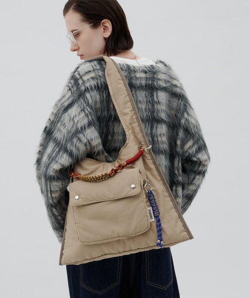 CIAOPANIC TYPY(チャオパニックティピー)の「:ZOZO限定【TYNNE.】トライアングルミックスコードデザインBAG(トートバッグ・レディース・ブラック/ベージュ・ONE SIZE)」の10枚目の写真