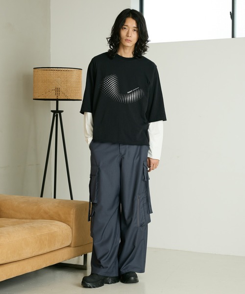RAGEBLUE（レイジブルー）の「GRAPHIC LAYERED LONG TEE/グラフィックレイヤードロンＴ（Tシャツ/カットソー・メンズ・ホワイト/ブラック・MEDIUM/LARGE）」の13枚目の写真
