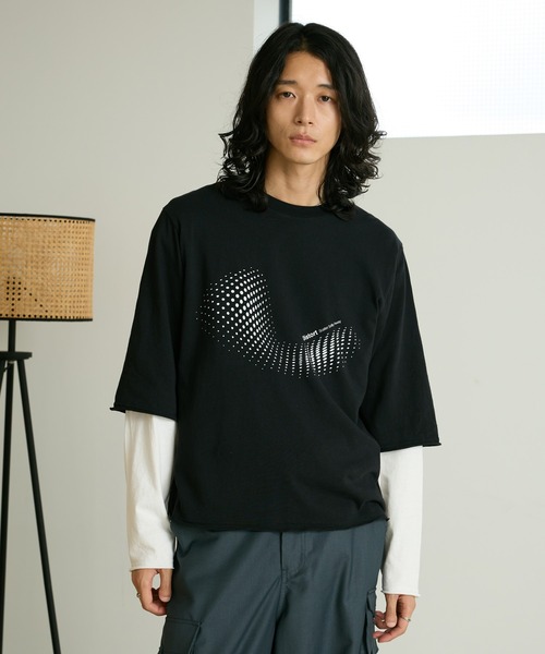 RAGEBLUE（レイジブルー）の「GRAPHIC LAYERED LONG TEE/グラフィックレイヤードロンＴ（Tシャツ/カットソー・メンズ・ホワイト/ブラック・MEDIUM/LARGE）」の14枚目の写真