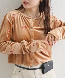 フラワーベロアカーディガン