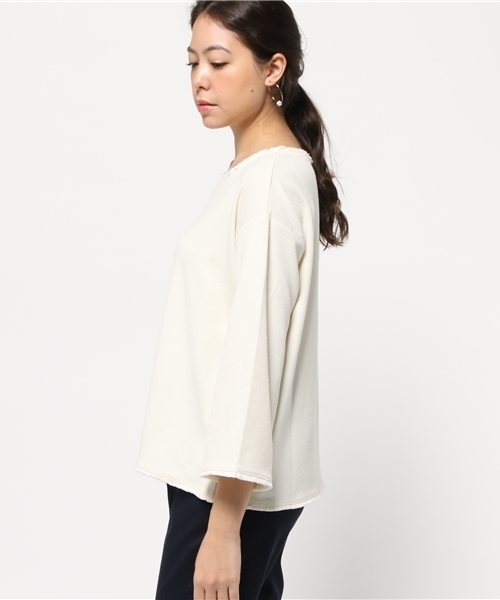 Discoat Parisien(ディスコートパリシアン)の「フリンジ付タテリップルプルオーバー(Tシャツ/カットソー・レディース・オフホワイト/グレー/キャメル・LARGE/MEDIUM)」の5枚目の写真