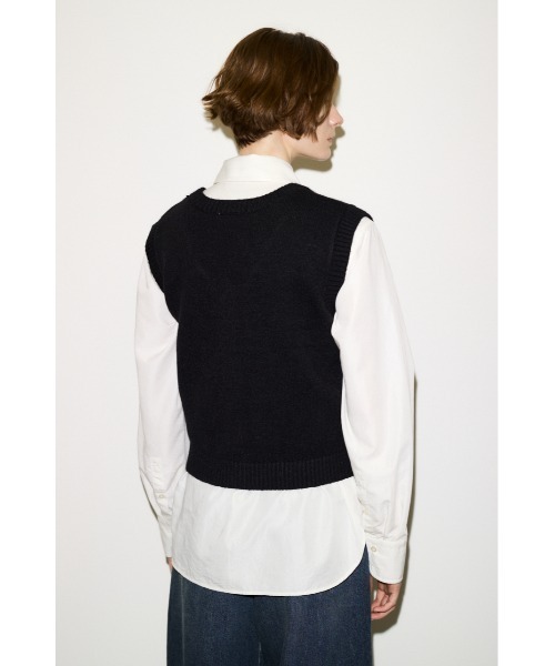 THROW by SLY(スローバイスライ)の「THROW 2WAY BUTTON KNIT VEST 2ウェイボタンニットベスト 秋服(ベスト・レディース・グレイッシュベージュ/ブラック・FREE)」の11枚目の写真