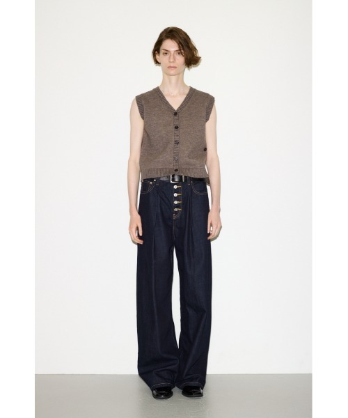 THROW by SLY(スローバイスライ)の「THROW 2WAY BUTTON KNIT VEST 2ウェイボタンニットベスト 秋服(ベスト・レディース・グレイッシュベージュ/ブラック・FREE)」の22枚目の写真