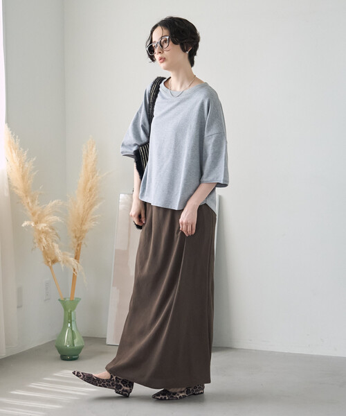 FREAK'S STORE(フリークスストア)の「裏毛Tシャツ(Tシャツ/カットソー・レディース・チャコール/グレー/ベージュ・フリ-)」の6枚目の写真