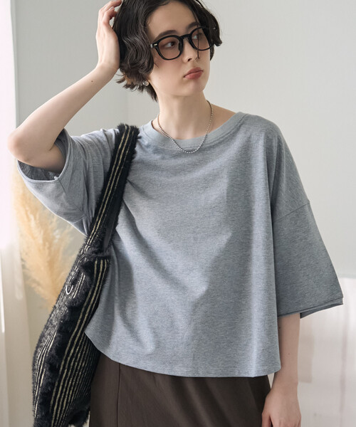 FREAK'S STORE(フリークスストア)の「裏毛Tシャツ(Tシャツ/カットソー・レディース・チャコール/グレー/ベージュ・フリ-)」の13枚目の写真