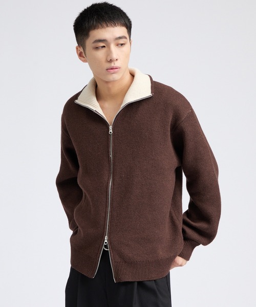 Parts Lab.（パーツラボ）の「【Parts Lab.】Double Face Drivers Knit / ダブルフェイス・ドライバーズニット（ニット/セーター・メンズ・ブラック系1/ネイビー系1/カーキ/ブラウン系1/グレー系1/カーキ系1・M/S/L）」の3枚目の写真