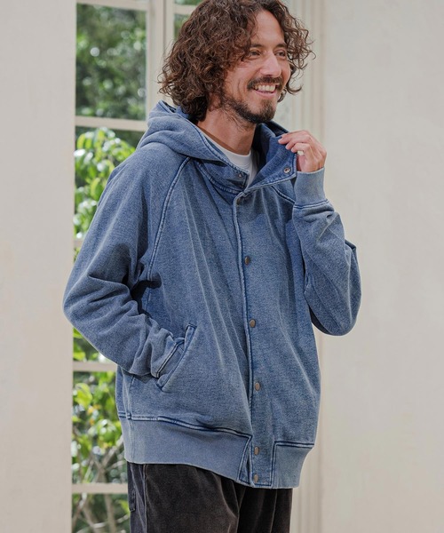 CAMBIO（カンビオ）の「mj11898- Washed Denim Fleece Snap Hoodie フードジャケット(CMP-262-005)（その他アウター・メンズ・ブルー/ブルー系その他・L/M/S）」の4枚目の写真