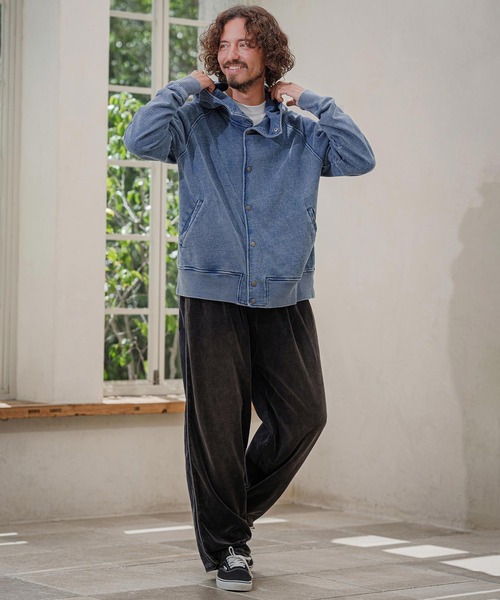 CAMBIO（カンビオ）の「mj11898- Washed Denim Fleece Snap Hoodie フードジャケット(CMP-262-005)（その他アウター・メンズ・ブルー/ブルー系その他・L/M/S）」の5枚目の写真