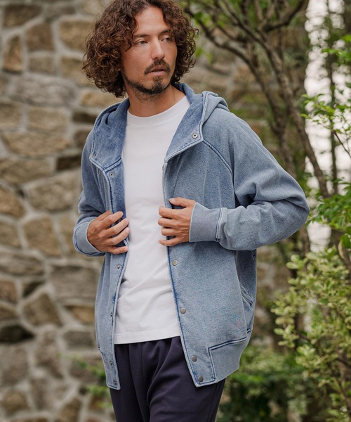 CAMBIO（カンビオ）の「mj11898- Washed Denim Fleece Snap Hoodie フードジャケット(CMP-262-005)（その他アウター・メンズ・ブルー/ブルー系その他・L/M/S）」の9枚目の写真