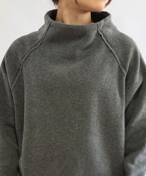 etre relie（エトレリー）の「フリースボトルネックプルオーバー（Tシャツ/カットソー・レディース・ネイビー/ライトグレー/チャコールグレー・M）」の5枚目の写真