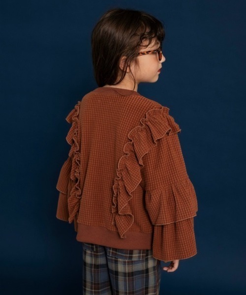BRANSHES（ブランシェス）の「【WEB限定】ボリュームフリルトレーナー（スウェット・キッズ・ブラウン/ブラック・110/100/150/140/130/120）」の19枚目の写真