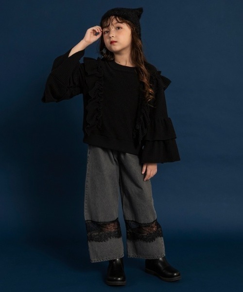 BRANSHES（ブランシェス）の「【WEB限定】ボリュームフリルトレーナー（スウェット・キッズ・ブラウン/ブラック・110/100/150/140/130/120）」の8枚目の写真
