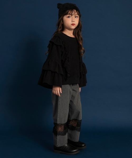 BRANSHES（ブランシェス）の「【WEB限定】ボリュームフリルトレーナー（スウェット・キッズ・ブラウン/ブラック・110/100/150/140/130/120）」の7枚目の写真