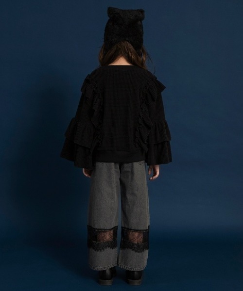 BRANSHES（ブランシェス）の「【WEB限定】ボリュームフリルトレーナー（スウェット・キッズ・ブラウン/ブラック・110/100/150/140/130/120）」の9枚目の写真
