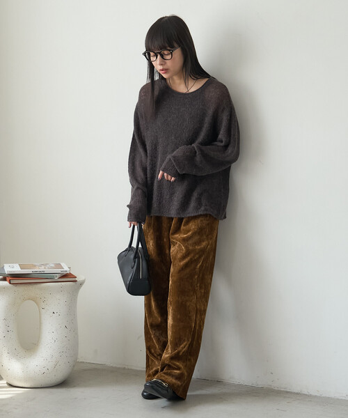 FREAK'S STORE(フリークスストア)の「フラットコーデュロイ イージーパンツ/ベロアライク コーデュロイ イージーパンツ(その他パンツ・レディース・ブラック/ベージュ/チャコール・SMALL/MEDIUM)」の7枚目の写真
