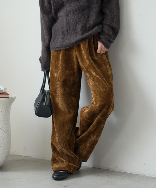 FREAK'S STORE(フリークスストア)の「フラットコーデュロイ イージーパンツ/ベロアライク コーデュロイ イージーパンツ(その他パンツ・レディース・ブラック/ベージュ/チャコール・SMALL/MEDIUM)」の12枚目の写真