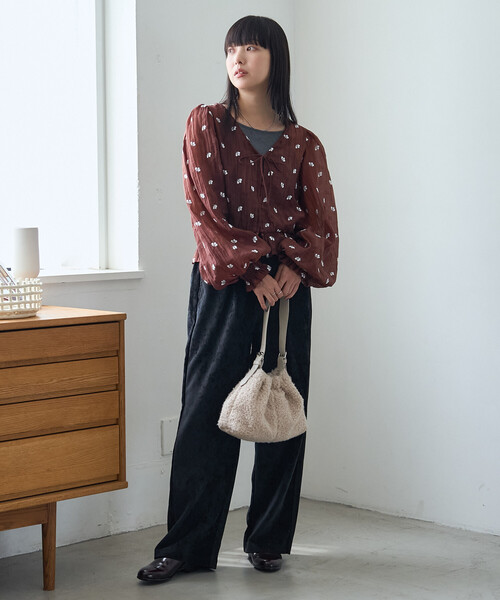 FREAK'S STORE(フリークスストア)の「フラットコーデュロイ イージーパンツ/ベロアライク コーデュロイ イージーパンツ(その他パンツ・レディース・ブラック/ベージュ/チャコール・SMALL/MEDIUM)」の21枚目の写真