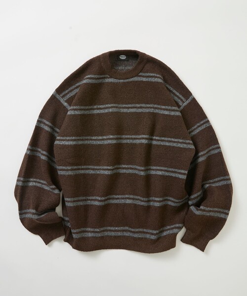 FREAK'S STORE(フリークスストア)の「限定展開 ボーダー カラー クルーネック ニット(ニット/セーター・メンズ・チャコールグレー/ブラウン/ブラック/サックスブルー・SMALL/MEDIUM/LARGE)」の4枚目の写真