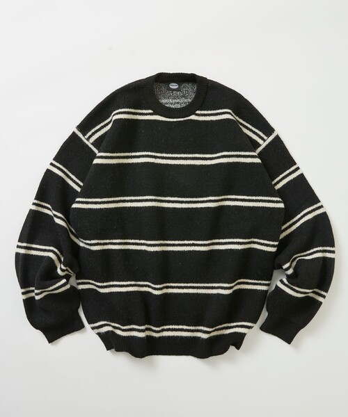 FREAK'S STORE(フリークスストア)の「限定展開 ボーダー カラー クルーネック ニット(ニット/セーター・メンズ・チャコールグレー/ブラウン/ブラック/サックスブルー・SMALL/MEDIUM/LARGE)」の5枚目の写真