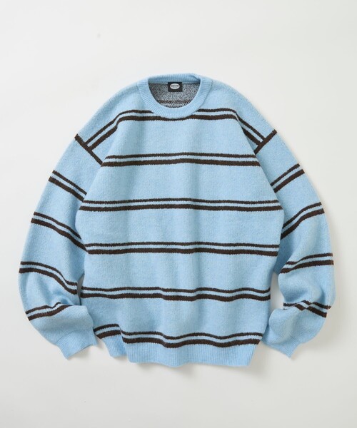 FREAK'S STORE(フリークスストア)の「限定展開 ボーダー カラー クルーネック ニット(ニット/セーター・メンズ・チャコールグレー/ブラウン/ブラック/サックスブルー・SMALL/MEDIUM/LARGE)」の15枚目の写真