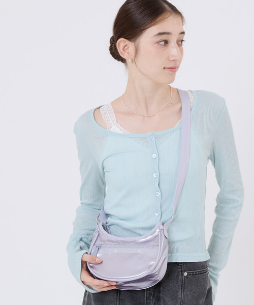 LeSportsac(レスポートサック)の「MINI HOBO CROSSBODY シルバーライラックシャイン(ショルダーバッグ・レディース・パープル・FREE)」の1枚目の写真