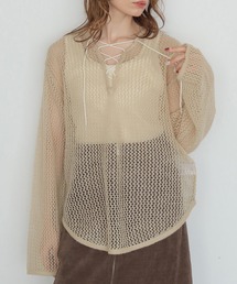 CLEIO（クレイオ）の「【CLEIO】モヘヤタッチメッシュニットプルオーバー MOHAIR-TOUCH MESH KNIT PULLOVER（ニット/セーター）」