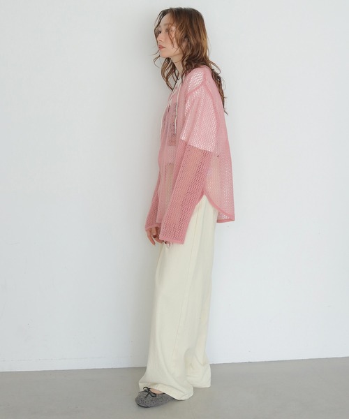 CLEIO(クレイオ)の「【CLEIO】モヘヤタッチメッシュニットプルオーバー MOHAIR-TOUCH MESH KNIT PULLOVER(ニット/セーター・レディース・ブラック/ベージュ/ピンク/サックスブルー・FREE)」の5枚目の写真