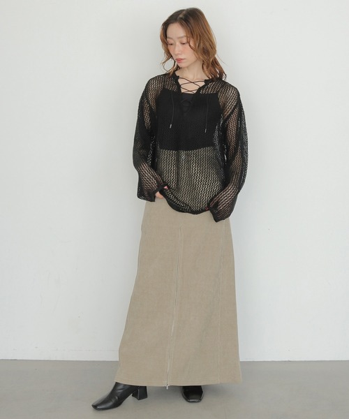 CLEIO(クレイオ)の「【CLEIO】モヘヤタッチメッシュニットプルオーバー MOHAIR-TOUCH MESH KNIT PULLOVER(ニット/セーター・レディース・ブラック/ベージュ/ピンク/サックスブルー・FREE)」の14枚目の写真