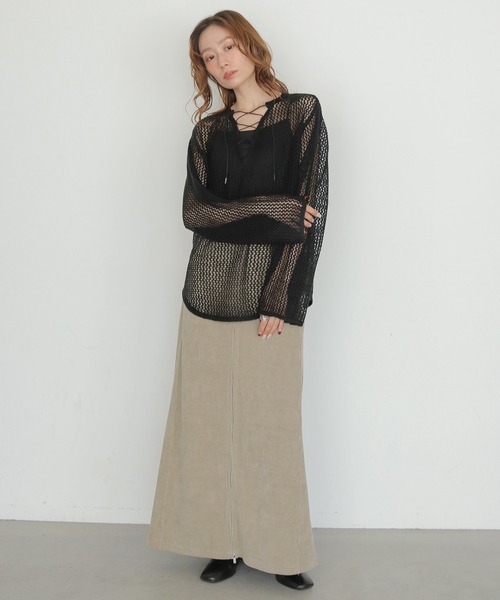 CLEIO(クレイオ)の「【CLEIO】モヘヤタッチメッシュニットプルオーバー MOHAIR-TOUCH MESH KNIT PULLOVER(ニット/セーター・レディース・ブラック/ベージュ/ピンク/サックスブルー・FREE)」の15枚目の写真