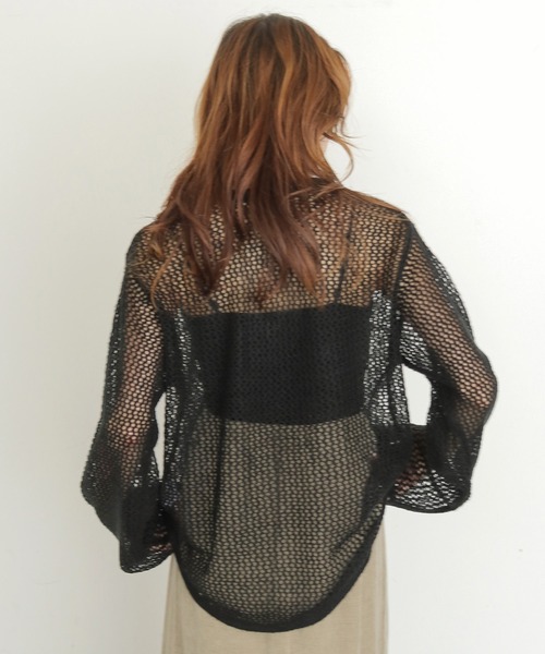 CLEIO(クレイオ)の「【CLEIO】モヘヤタッチメッシュニットプルオーバー MOHAIR-TOUCH MESH KNIT PULLOVER(ニット/セーター・レディース・ブラック/ベージュ/ピンク/サックスブルー・FREE)」の13枚目の写真