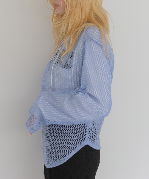 CLEIO(クレイオ)の「【CLEIO】モヘヤタッチメッシュニットプルオーバー MOHAIR-TOUCH MESH KNIT PULLOVER(ニット/セーター・レディース・ブラック/ベージュ/ピンク/サックスブルー・FREE)」の21枚目の写真