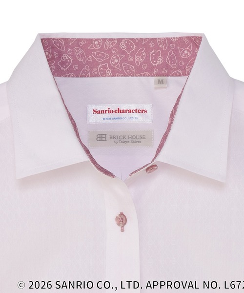 TOKYO SHIRTS(トウキョウシャツ)の「【サンリオキャラクターズ×TOKYO SHIRTS】 形態安定ノンアイロン ワイド 長袖ビジネスワイシャツ(ビジネスシャツ・レディース・ピンク・L/LL/M)」の3枚目の写真