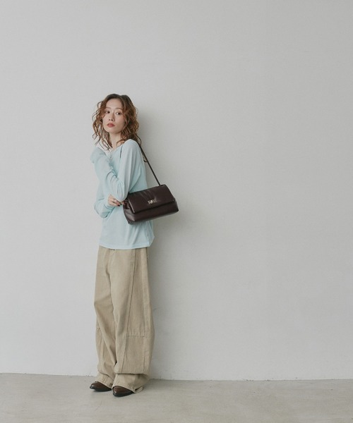 ad thie(アドティエ)の「スクエアフラップバックル ショルダー バック(ハンドバッグ・レディース・ブラック/ブラウン/ベージュ・FREE)」の17枚目の写真