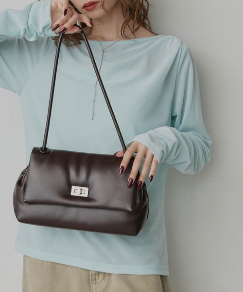 ad thie(アドティエ)の「スクエアフラップバックル ショルダー バック(ハンドバッグ・レディース・ブラック/ブラウン/ベージュ・FREE)」の19枚目の写真