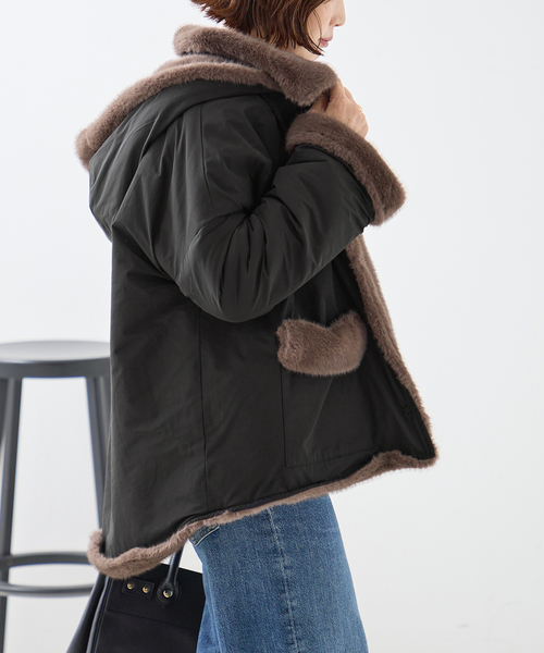 collection PRIVEE?(コレクションプリヴェ)の「COLLECTION PRIVEE? 別注 ECO-FUR JK hoodpockets ジャケット(その他アウター・レディース・ブラック系その他・42)」の17枚目の写真