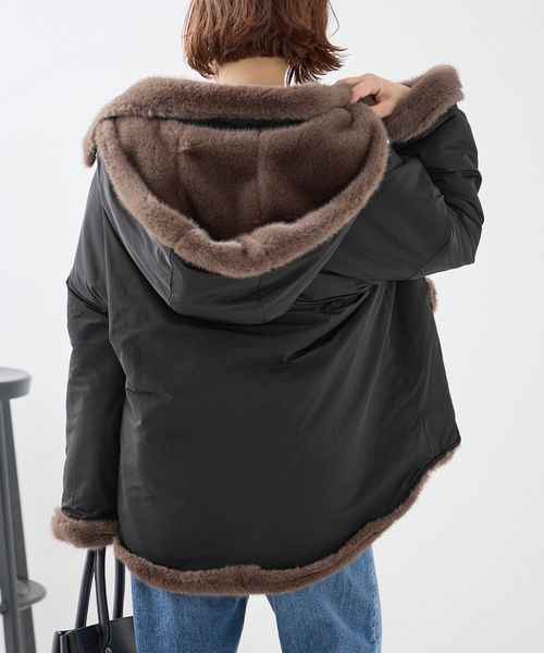 collection PRIVEE?(コレクションプリヴェ)の「COLLECTION PRIVEE? 別注 ECO-FUR JK hoodpockets ジャケット(その他アウター・レディース・ブラック系その他・42)」の18枚目の写真