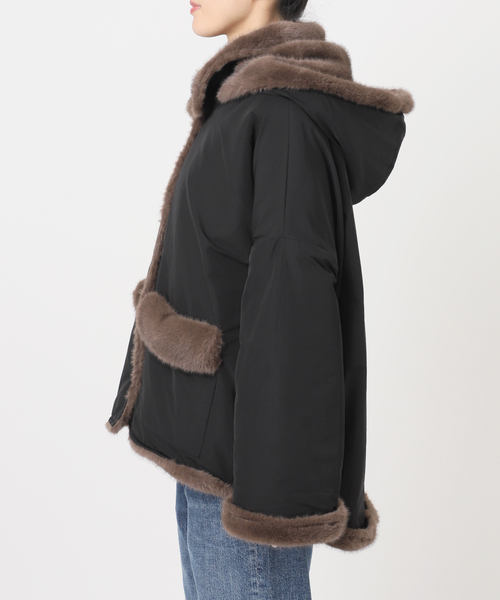 collection PRIVEE?(コレクションプリヴェ)の「COLLECTION PRIVEE? 別注 ECO-FUR JK hoodpockets ジャケット(その他アウター・レディース・ブラック系その他・42)」の20枚目の写真