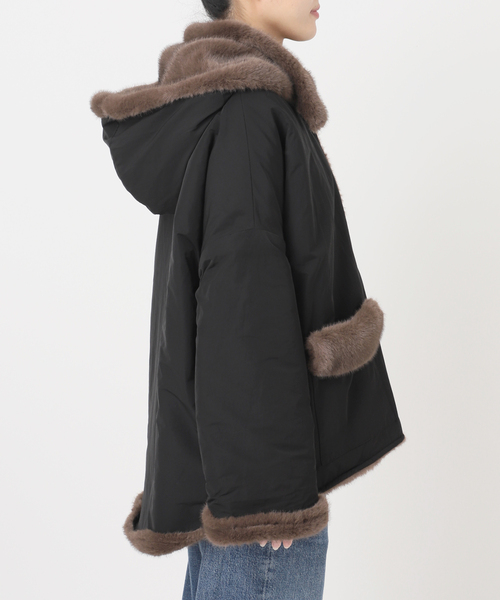 collection PRIVEE?(コレクションプリヴェ)の「COLLECTION PRIVEE? 別注 ECO-FUR JK hoodpockets ジャケット(その他アウター・レディース・ブラック系その他・42)」の22枚目の写真