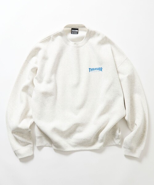 THRASHER（スラッシャー）の「THRASHER/スラッシャー 限定展開 別注 キャットモチーフ プリント スウェット（スウェット・メンズ・ピンク/アッシュグレー/スミクロ/ネイビー・SMALL/LARGE/MEDIUM）」の7枚目の写真