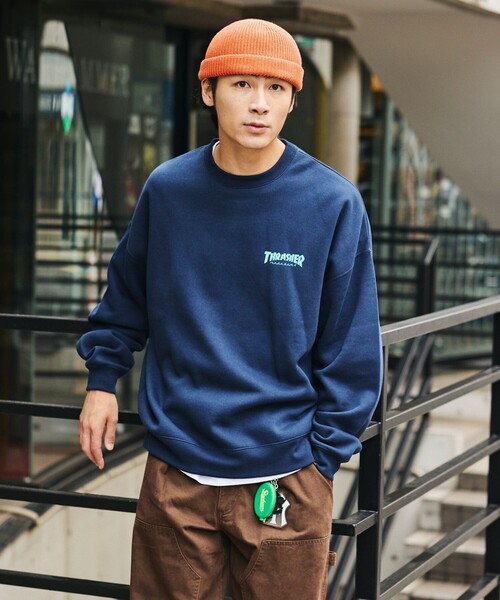 THRASHER（スラッシャー）の「THRASHER/スラッシャー 限定展開 別注 キャットモチーフ プリント スウェット（スウェット・メンズ・ピンク/アッシュグレー/スミクロ/ネイビー・SMALL/LARGE/MEDIUM）」の21枚目の写真