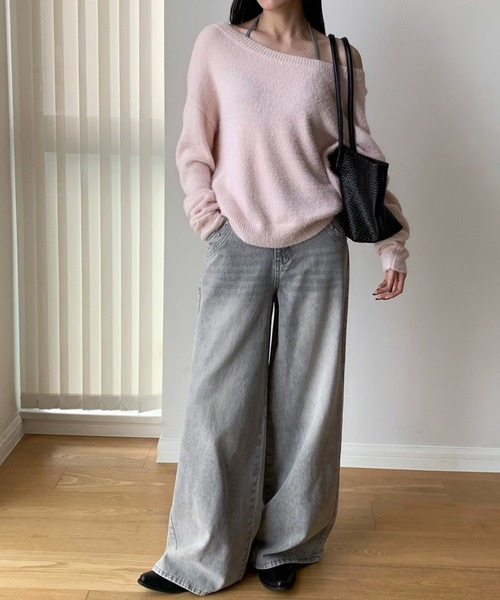 CHUN CHUN NOTES(チュンチュンノーツ)の「26AW/スタッズデザインウォッシュワイドデニムパンツ(デニムパンツ・レディース・ネイビー/グレー・S/M)」の8枚目の写真