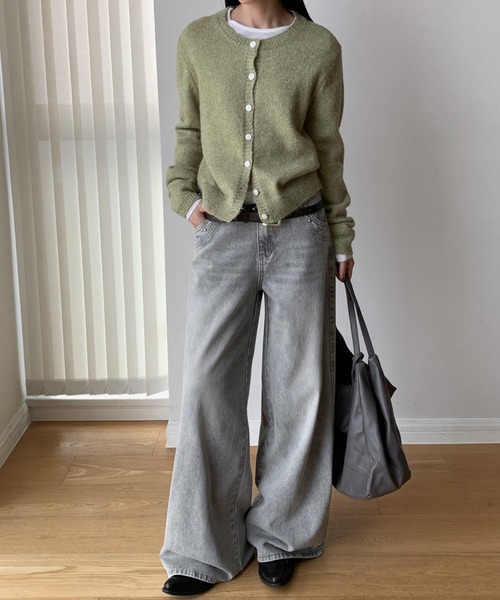 CHUN CHUN NOTES(チュンチュンノーツ)の「26AW/スタッズデザインウォッシュワイドデニムパンツ(デニムパンツ・レディース・ネイビー/グレー・S/M)」の10枚目の写真