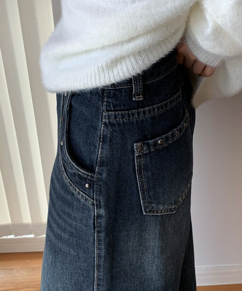 CHUN CHUN NOTES(チュンチュンノーツ)の「26AW/スタッズデザインウォッシュワイドデニムパンツ(デニムパンツ・レディース・ネイビー/グレー・S/M)」の16枚目の写真