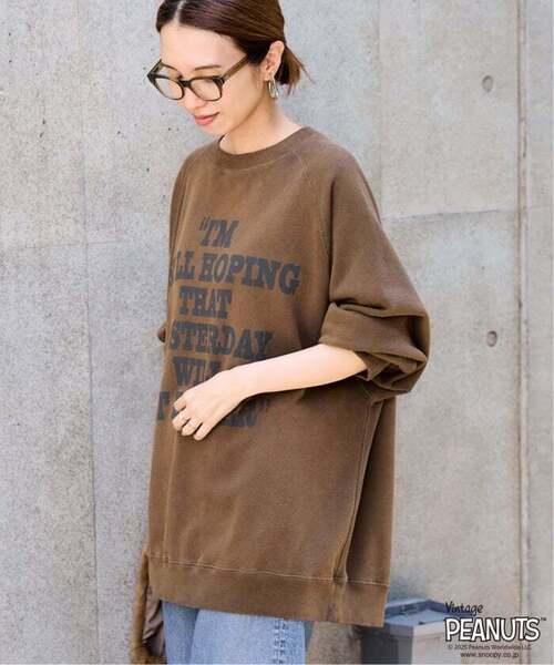 FRAMeWORK(フレームワーク)の「≪追加≫MEAN MACHINE AGE 別注 PEANUTS VTG CREW SWT "CHARLIE"(スウェット・レディース・ブラウン/スミクロ・FREE)」の5枚目の写真