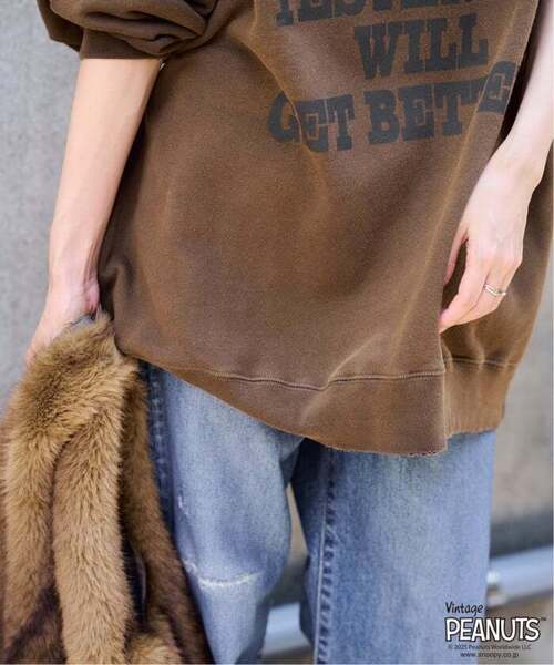 FRAMeWORK(フレームワーク)の「≪追加≫MEAN MACHINE AGE 別注 PEANUTS VTG CREW SWT "CHARLIE"(スウェット・レディース・ブラウン/スミクロ・FREE)」の9枚目の写真